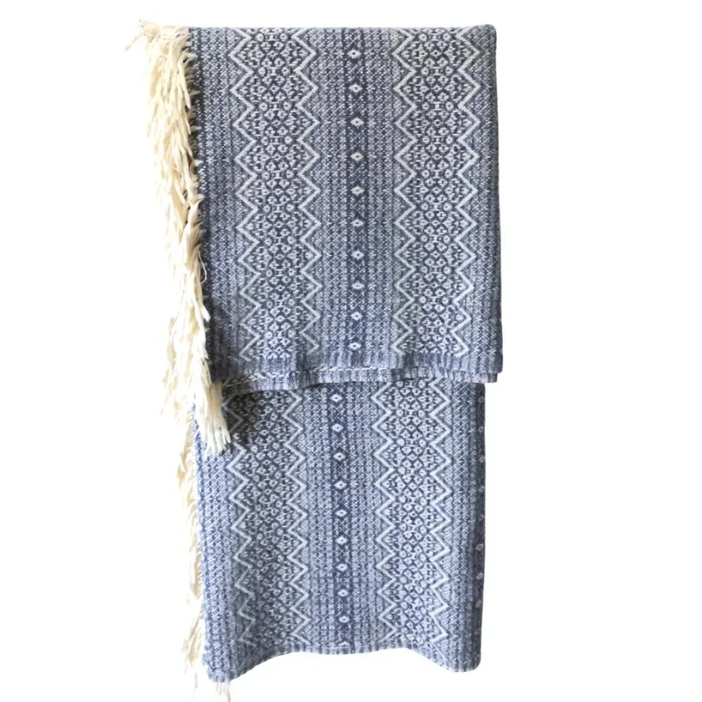 Amana‎ Woolen Mill 100% Wool Fringed Blanket/Throw 70